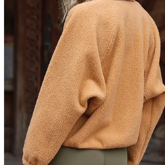 Free People Hit The Slopes Fleece Jacket Moroccan Amber - Picture 2 of 8
